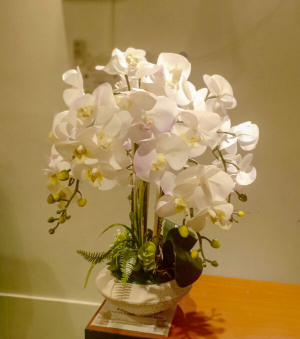 GBO101L2 Artificial Orchid 2 - White