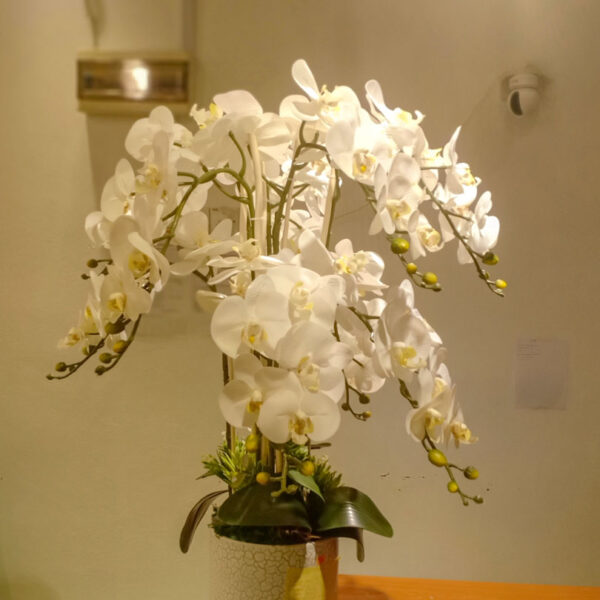 GBO101L3 Artificial Orchid 3 - White