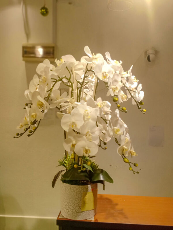 GBO101L3 Artificial Orchid 3 - White