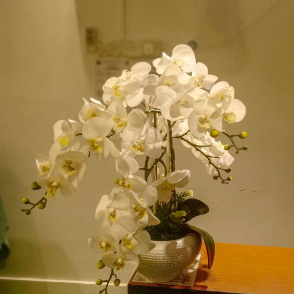 GBO101L4 Artificial Orchid 4 - White