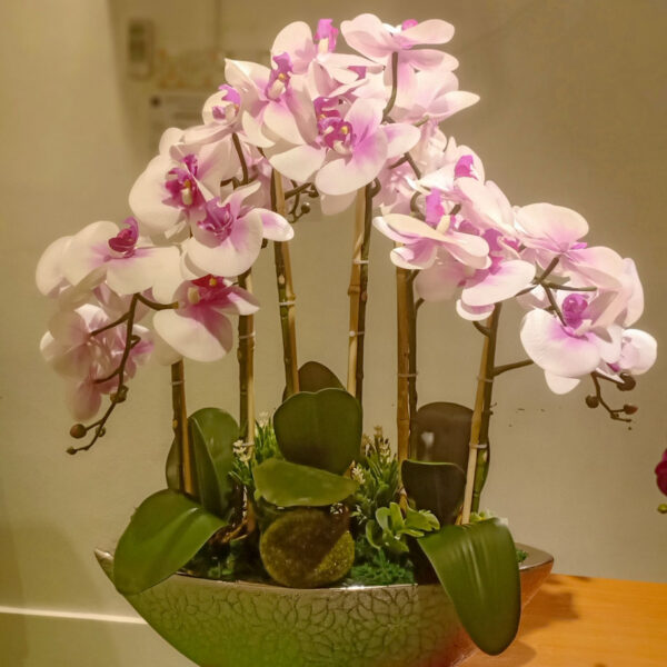 GBO104L2 Artificial Orchid 2 - White Purple